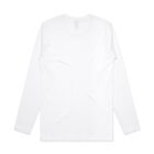 Back view of a plain white long-sleeve t-shirt on a white background.