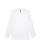 Plain white long-sleeve shirt on a white background.
