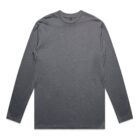 Gray long-sleeve shirt on a white background, shown front-facing.