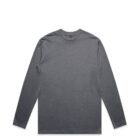 Gray long-sleeve crew-neck shirt on white background.