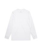 Plain white long-sleeve T-shirt on a white background.