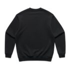 Black sweatshirt, back view, on a white background.