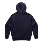 Black hoodie viewed from the back on a white background.
