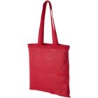 A plain red tote bag with long handles, shown on a white background.