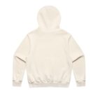 Rear view of a plain white hoodie on a white background.