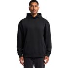Person wearing a plain black hoodie against a white background.