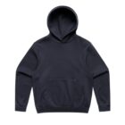 Black hoodie with a front pocket displayed on a white background.