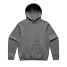 Gray hooded sweatshirt with a front pocket, displayed against a white background.