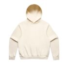 Beige hoodie on a plain white background.