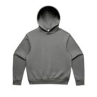 Gray hooded sweatshirt on a plain white background.