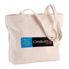 Canvas tote bag with Certified First Network logo on the side.