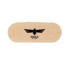 Wooden oval case with a black eagle logo and EAGLE EST. 2020 printed below.