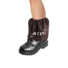 Black shoe with brown gaiter labeled ARTIST covering the ankle.