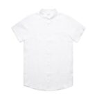 White short-sleeve button-up shirt on a plain white background.