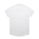 White short-sleeve shirt displayed flat on a white background, showing the back.