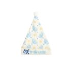 White hat with menorah and Star of David patterns, and Oy! to the World text.