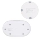 White wireless charging sterilizing box with specifications text on the bottom.
