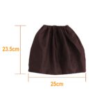 Dark brown fabric pouch, 25cm wide and 23.5cm tall, shown with measurements.