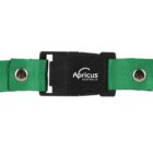 A green strap with a black plastic buckle in the center, featuring the logo Apricus Australia. The strap has two silver metal rivets visible on each side of the buckle.