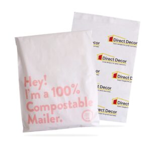 Custom branded compostable mailer bags, with printed logo design.