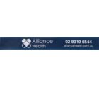 Blue Alliance Health wristband with contact details, including phone number and website.