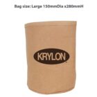 Brown Kraft bag with KRYLON logo; size: Large 150mm Dia x 280mm H.
