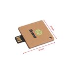 Square USB drive with dimensions 51mm x 40mm, branded with a green logo.