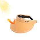 Peach-colored sun visor with UV protection, sunlight reflecting off the brim.