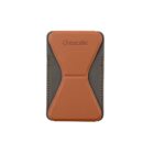 Brown and black minimalist wallet with escale logo.