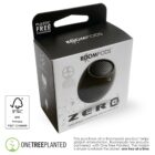 Boompods ZERO speaker packaging with eco-friendly and reforestation partnership details.