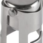 Metal champagne bottle stopper with a secure clasp design.