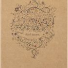Brown notebook cover with floral designs and the text Plants, Flowers, And more...