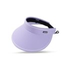 Purple visor cap on a white background.