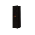 Tall black gift bag with handle and orange Paper Bag text on the front.