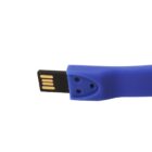 Blue USB wristband with exposed connector.