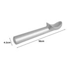 Silver ice cream scoop with dimensions labeled as 18cm long and 4.2cm wide.