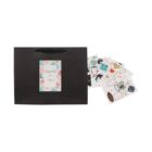 Black gift bag with Especially for you card, beside sheets of colorful stickers.