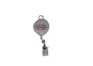 White ID holder custom brand with logo