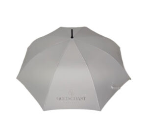 White Hydra Sports Umbrella Branded with Gold Coast logo