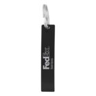 Black keychain with silver FedEx Services logo and a metal ring.