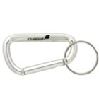 Silver carabiner keychain with Icelandair logo and attached metal key ring.