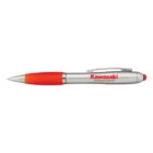 Silver and orange pen with Kawasaki logo and the phrase Let the good times roll.