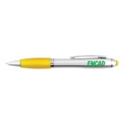 Yellow and silver ballpoint pen with ENCAD printed in green on the barrel.