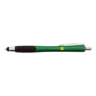 Green retractable pen with black grip and Mandarina Duck logo on the barrel.
