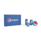 Geekscape Premium Tech Gift Set with Pepsi-themed Bluetooth speakers on white background.