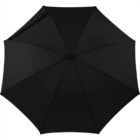 Black umbrella viewed from above with eight panels.