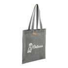 Gray tote bag with owl logo and Outuss text printed on it.