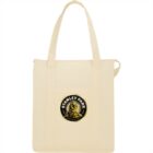 Beige tote bag with a Stanley Park logo featuring a totem pole design.