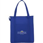 Blue tote bag with Domina Vacanze logo on the front.