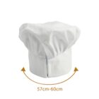 White chefs hat with a 57cm-60cm adjustable band, displayed on a white background.